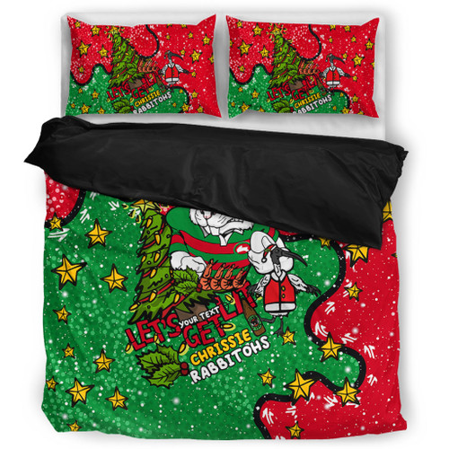 South Sydney Rabbitohs Custom Bedding Set - Let's Get Lit Chrisse Pressie Bedding Set South Sydney Rabbitohs Custom Bedding Set - Let's Get Lit Chrisse Pressie Bedding Set