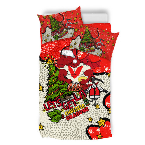 St. George Illawarra Dragons Christmas Custom Bedding Set - Let's Get Lit Chrisse Pressie Bedding Set St. George Illawarra Dragons Christmas Custom Bedding Set - Let's Get Lit Chrisse Pressie Bedding Set