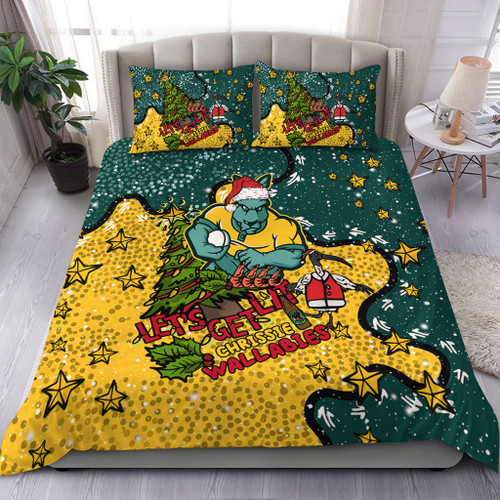 Australia Wallabies Christmas Custom Bedding Set - Let's Get Lit Chrisse Pressie Bedding Set Australia Wallabies Christmas Custom Bedding Set - Let's Get Lit Chrisse Pressie Bedding Set