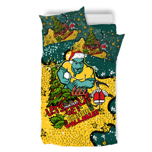 Australia Wallabies Christmas Custom Bedding Set - Let's Get Lit Chrisse Pressie Bedding Set Australia Wallabies Christmas Custom Bedding Set - Let's Get Lit Chrisse Pressie Bedding Set