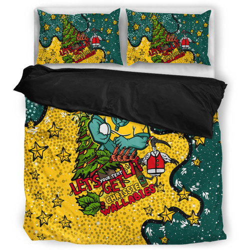Australia Wallabies Christmas Custom Bedding Set - Let's Get Lit Chrisse Pressie Bedding Set Australia Wallabies Christmas Custom Bedding Set - Let's Get Lit Chrisse Pressie Bedding Set