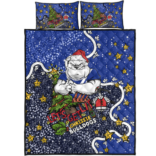 Canterbury-Bankstown Bulldogs Christmas Custom Quilt Bed Set - Let's Get Lit Chrisse Pressie Quilt Bed Set Canterbury-Bankstown Bulldogs Christmas Custom Quilt Bed Set - Let's Get Lit Chrisse Pressie Quilt Bed Set