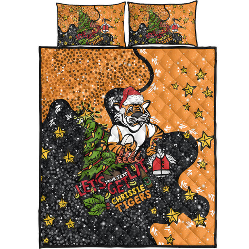 Wests Tigers Christmas Custom Quilt Bed Set - Let's Get Lit Chrisse Pressie Quilt Bed Set Wests Tigers Christmas Custom Quilt Bed Set - Let's Get Lit Chrisse Pressie Quilt Bed Set