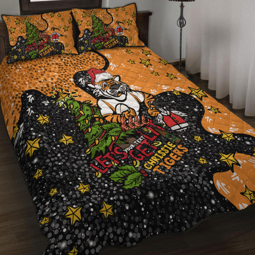 Wests Tigers Christmas Custom Quilt Bed Set - Let's Get Lit Chrisse Pressie Quilt Bed Set Wests Tigers Christmas Custom Quilt Bed Set - Let's Get Lit Chrisse Pressie Quilt Bed Set