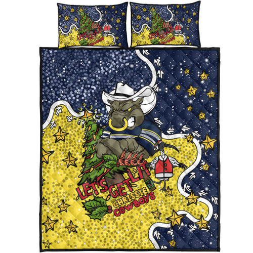 North Queensland Cowboys Christmas Custom Quilt Bed Set - Let's Get Lit Chrisse Pressie Quilt Bed Set North Queensland Cowboys Christmas Custom Quilt Bed Set - Let's Get Lit Chrisse Pressie Quilt Bed Set