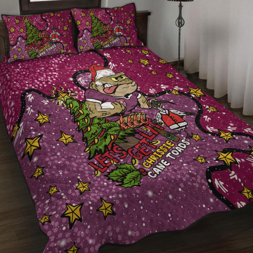 Queensland Cane Toads Christmas Custom Quilt Bed Set - Let's Get Lit Chrisse Pressie Quilt Bed Set Queensland Cane Toads Christmas Custom Quilt Bed Set - Let's Get Lit Chrisse Pressie Quilt Bed Set