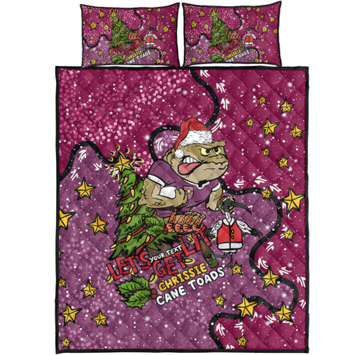 Queensland Cane Toads Christmas Custom Quilt Bed Set - Let's Get Lit Chrisse Pressie Quilt Bed Set Queensland Cane Toads Christmas Custom Quilt Bed Set - Let's Get Lit Chrisse Pressie Quilt Bed Set