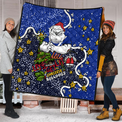 Canterbury-Bankstown Bulldogs Christmas Custom Quilt - Let's Get Lit Chrisse Pressie Quilt Canterbury-Bankstown Bulldogs Christmas Custom Quilt - Let's Get Lit Chrisse Pressie Quilt