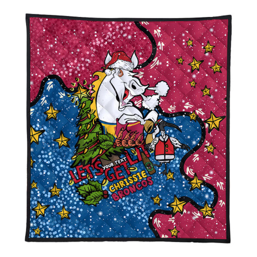 Brisbane Broncos Christmas Custom Quilt - Let's Get Lit Chrisse Pressie Quilt Brisbane Broncos Christmas Custom Quilt - Let's Get Lit Chrisse Pressie Quilt