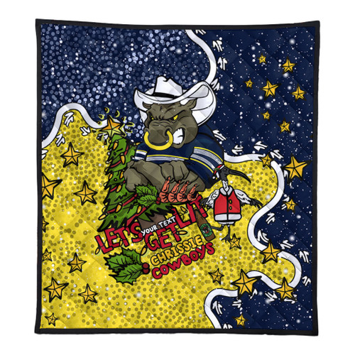 North Queensland Cowboys Christmas Custom Quilt - Let's Get Lit Chrisse Pressie Quilt North Queensland Cowboys Christmas Custom Quilt - Let's Get Lit Chrisse Pressie Quilt