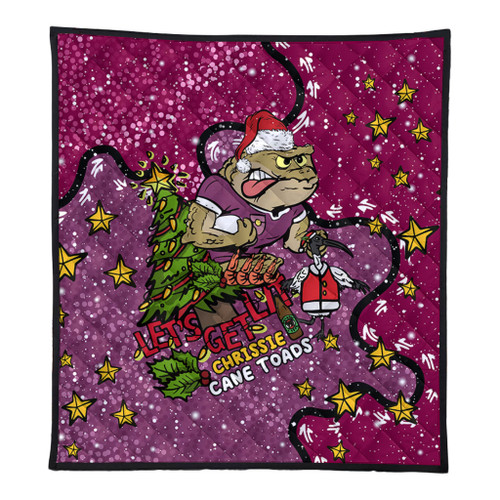 Queensland Cane Toads Christmas Custom Quilt - Let's Get Lit Chrisse Pressie Quilt Queensland Cane Toads Christmas Custom Quilt - Let's Get Lit Chrisse Pressie Quilt