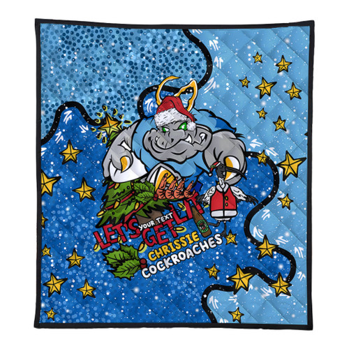 New South Wales Cockroaches Christmas Custom Quilt - Let's Get Lit Chrisse Pressie Quilt New South Wales Cockroaches Christmas Custom Quilt - Let's Get Lit Chrisse Pressie Quilt