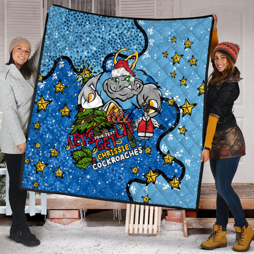 New South Wales Cockroaches Christmas Custom Quilt - Let's Get Lit Chrisse Pressie Quilt New South Wales Cockroaches Christmas Custom Quilt - Let's Get Lit Chrisse Pressie Quilt