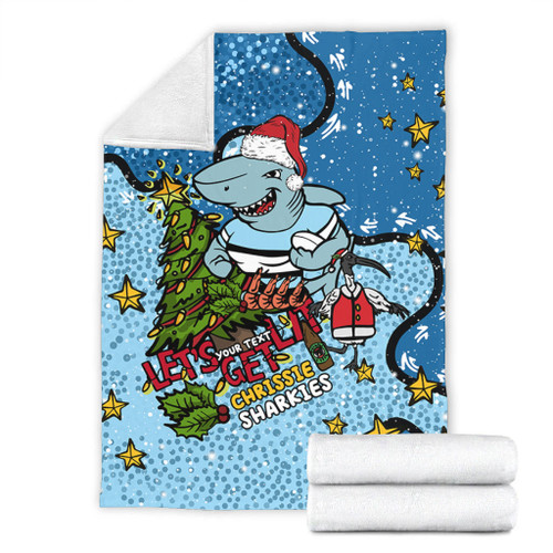 Cronulla-Sutherland Sharks Christmas Custom Blanket - Let's Get Lit Chrisse Pressie Blanket Cronulla-Sutherland Sharks Christmas Custom Blanket - Let's Get Lit Chrisse Pressie Blanket