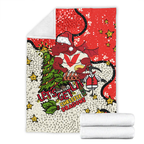 St. George Illawarra Dragons Christmas Custom Blanket - Let's Get Lit Chrisse Pressie Blanket St. George Illawarra Dragons Christmas Custom Blanket - Let's Get Lit Chrisse Pressie Blanket