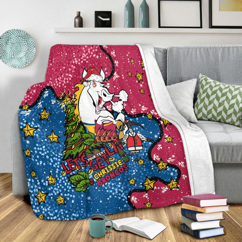 Brisbane Broncos Christmas Custom Blanket - Let's Get Lit Chrisse Pressie Blanket Brisbane Broncos Christmas Custom Blanket - Let's Get Lit Chrisse Pressie Blanket