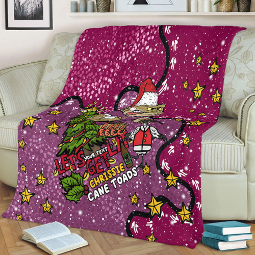 Queensland Cane Toads Christmas Custom Blanket - Let's Get Lit Chrisse Pressie Blanket Queensland Cane Toads Christmas Custom Blanket - Let's Get Lit Chrisse Pressie Blanket