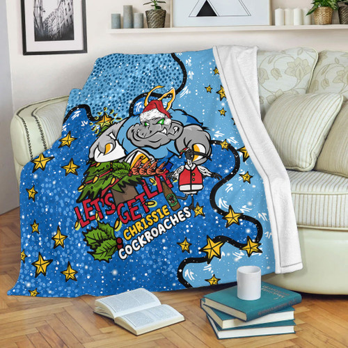 New South Wales Cockroaches Christmas Custom Blanket - Let's Get Lit Chrisse Pressie Blanket