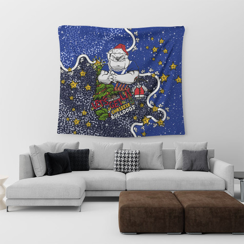 Canterbury-Bankstown Bulldogs Christmas Custom Tapestry - Let's Get Lit Chrisse Pressie Tapestry Canterbury-Bankstown Bulldogs Christmas Custom Tapestry - Let's Get Lit Chrisse Pressie Tapestry