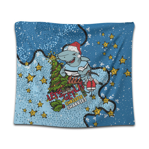 Cronulla-Sutherland Sharks Christmas Custom Tapestry - Let's Get Lit Chrisse Pressie Tapestry Cronulla-Sutherland Sharks Christmas Custom Tapestry - Let's Get Lit Chrisse Pressie Tapestry
