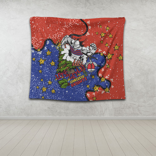 Newcastle Knights Christmas Custom Tapestry - Let's Get Lit Chrisse Pressie Tapestry Newcastle Knights Christmas Custom Tapestry - Let's Get Lit Chrisse Pressie Tapestry