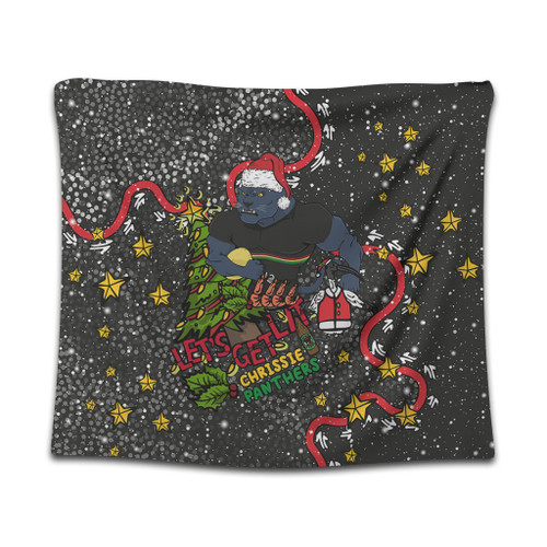 Penrith Panthers Christmas Custom Tapestry - Let's Get Lit Chrisse Pressie Tapestry Penrith Panthers Christmas Custom Tapestry - Let's Get Lit Chrisse Pressie Tapestry