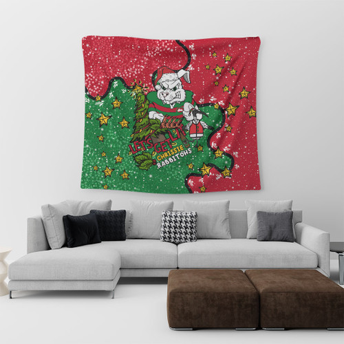 South Sydney Rabbitohs Custom Tapestry - Let's Get Lit Chrisse Pressie Tapestry South Sydney Rabbitohs Custom Tapestry - Let's Get Lit Chrisse Pressie Tapestry