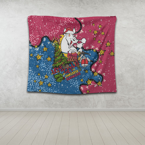 Brisbane Broncos Christmas Custom Tapestry - Let's Get Lit Chrisse Pressie Tapestry Brisbane Broncos Christmas Custom Tapestry - Let's Get Lit Chrisse Pressie Tapestry