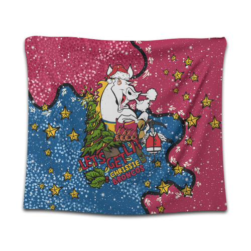 Brisbane Broncos Christmas Custom Tapestry - Let's Get Lit Chrisse Pressie Tapestry Brisbane Broncos Christmas Custom Tapestry - Let's Get Lit Chrisse Pressie Tapestry