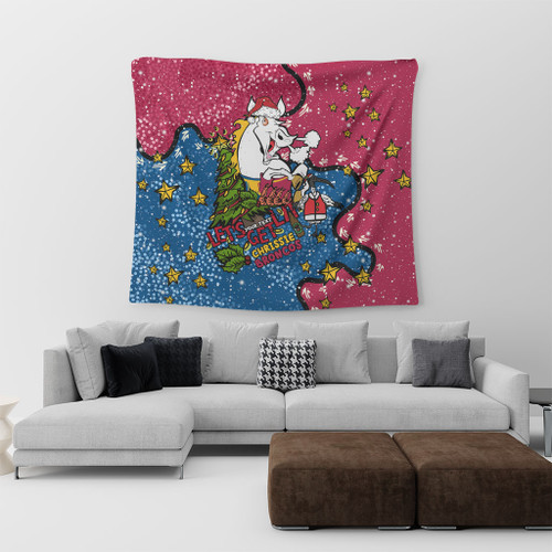 Brisbane Broncos Christmas Custom Tapestry - Let's Get Lit Chrisse Pressie Tapestry Brisbane Broncos Christmas Custom Tapestry - Let's Get Lit Chrisse Pressie Tapestry