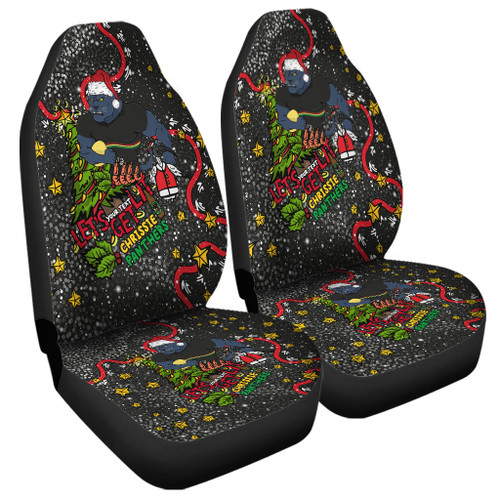 Penrith Panthers Christmas Custom Car Seat Cover - Let's Get Lit Chrisse Pressie Car Seat Cover Penrith Panthers Christmas Custom Car Seat Cover - Let's Get Lit Chrisse Pressie Car Seat Cover