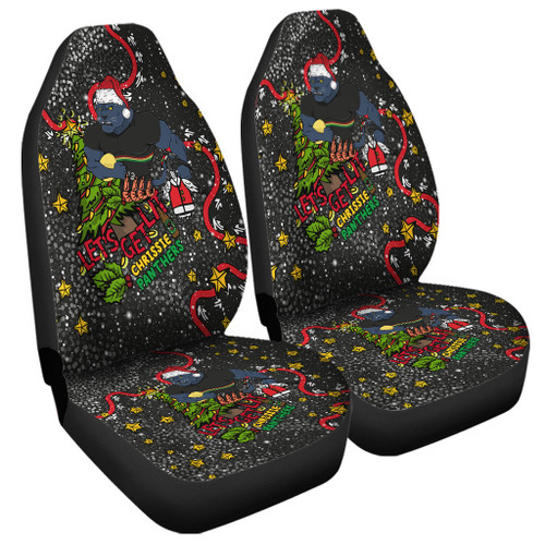 Penrith Panthers Christmas Custom Car Seat Cover - Let's Get Lit Chrisse Pressie Car Seat Cover Penrith Panthers Christmas Custom Car Seat Cover - Let's Get Lit Chrisse Pressie Car Seat Cover
