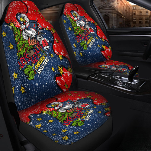 Sydney Roosters Christmas Custom Car Seat Cover - Let's Get Lit Chrisse Pressie Car Seat Cover Sydney Roosters Christmas Custom Car Seat Cover - Let's Get Lit Chrisse Pressie Car Seat Cover