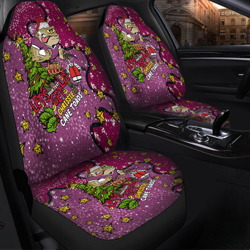 Queensland Cane Toads Christmas Custom Car Seat Cover - Let's Get Lit Chrisse Pressie Car Seat Cover