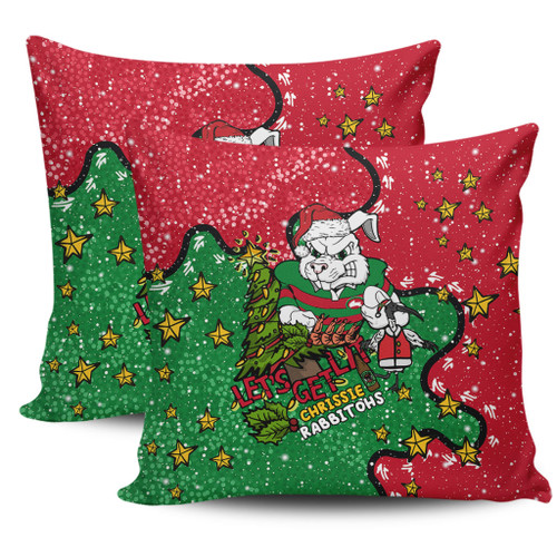 South Sydney Rabbitohs Custom Pillow Cases - Let's Get Lit Chrisse Pressie Pillow Cases