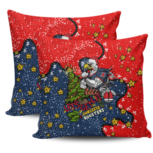 Sydney Roosters Christmas Custom Pillow Cases - Let's Get Lit Chrisse Pressie Pillow Cases Sydney Roosters Christmas Custom Pillow Cases - Let's Get Lit Chrisse Pressie Pillow Cases