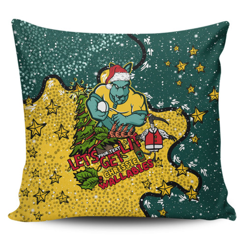 Australia Wallabies Christmas Custom Pillow Cases - Let's Get Lit Chrisse Pressie Pillow Cases