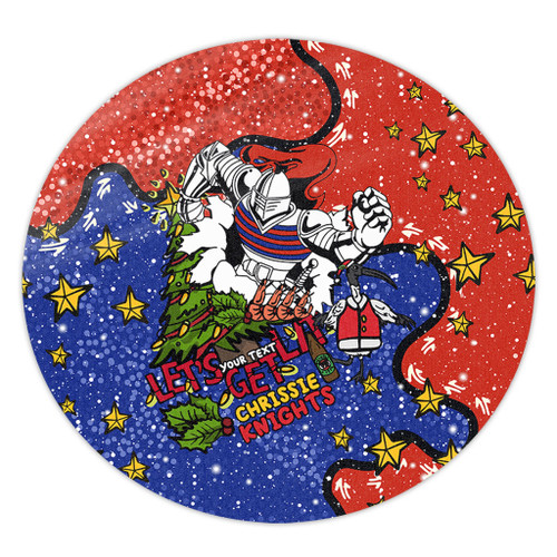 Newcastle Knights Christmas Custom Round Rug - Let's Get Lit Chrisse Pressie Round Rug Newcastle Knights Christmas Custom Round Rug - Let's Get Lit Chrisse Pressie Round Rug