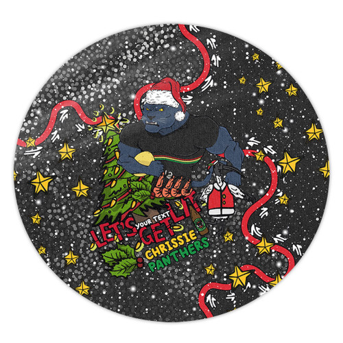 Penrith Panthers Christmas Custom Round Rug - Let's Get Lit Chrisse Pressie Round Rug Penrith Panthers Christmas Custom Round Rug - Let's Get Lit Chrisse Pressie Round Rug