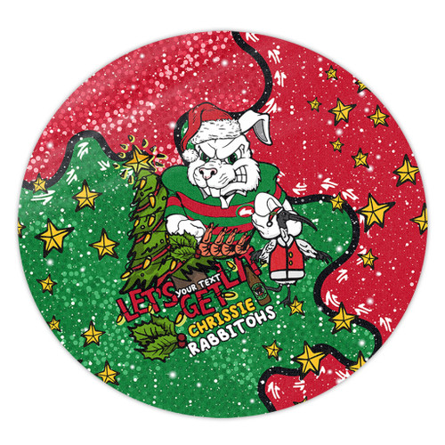 South Sydney Rabbitohs Custom Round Rug - Let's Get Lit Chrisse Pressie Round Rug