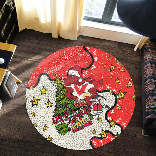 St. George Illawarra Dragons Christmas Custom Round Rug - Let's Get Lit Chrisse Pressie Round Rug St. George Illawarra Dragons Christmas Custom Round Rug - Let's Get Lit Chrisse Pressie Round Rug