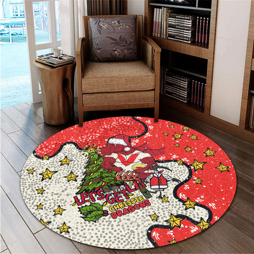 St. George Illawarra Dragons Christmas Custom Round Rug - Let's Get Lit Chrisse Pressie Round Rug St. George Illawarra Dragons Christmas Custom Round Rug - Let's Get Lit Chrisse Pressie Round Rug