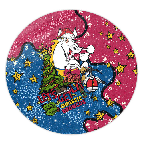 Brisbane Broncos Christmas Custom Round Rug - Let's Get Lit Chrisse Pressie Round Rug Brisbane Broncos Christmas Custom Round Rug - Let's Get Lit Chrisse Pressie Round Rug