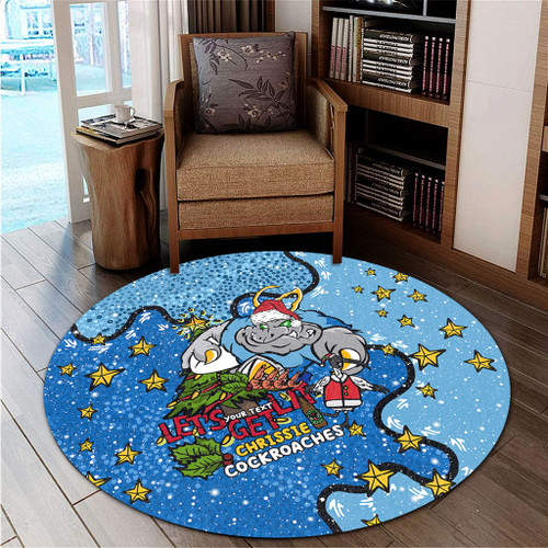 New South Wales Cockroaches Christmas Custom Round Rug - Let's Get Lit Chrisse Pressie Round Rug New South Wales Cockroaches Christmas Custom Round Rug - Let's Get Lit Chrisse Pressie Round Rug
