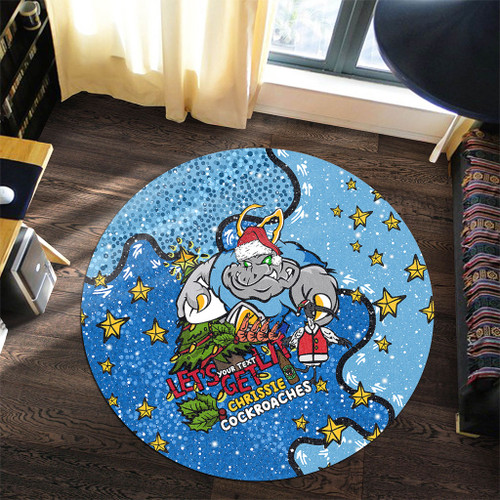 New South Wales Cockroaches Christmas Custom Round Rug - Let's Get Lit Chrisse Pressie Round Rug New South Wales Cockroaches Christmas Custom Round Rug - Let's Get Lit Chrisse Pressie Round Rug