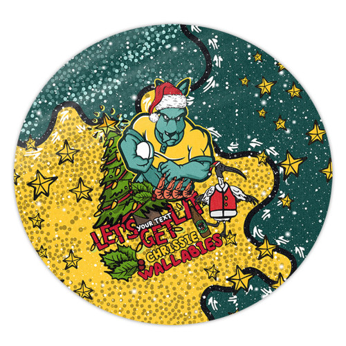Australia Wallabies Christmas Custom Round Rug - Let's Get Lit Chrisse Pressie Round Rug Australia Wallabies Christmas Custom Round Rug - Let's Get Lit Chrisse Pressie Round Rug