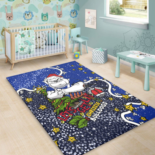 Canterbury-Bankstown Bulldogs Christmas Custom Area Rug - Let's Get Lit Chrisse Pressie Area Rug