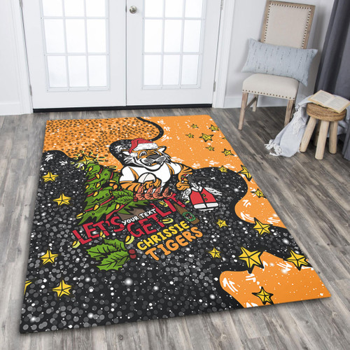 Wests Tigers Christmas Custom Area Rug - Let's Get Lit Chrisse Pressie Area Rug Wests Tigers Christmas Custom Area Rug - Let's Get Lit Chrisse Pressie Area Rug