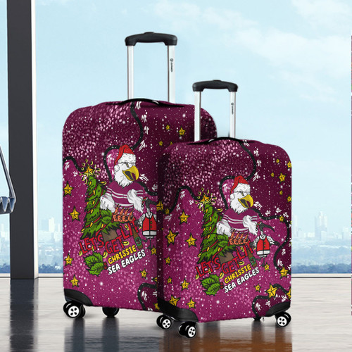 Manly Warringah Sea Eagles Christmas Custom Luggage Cover - Let's Get Lit Chrisse Pressie Luggage Cover Manly Warringah Sea Eagles Christmas Custom Luggage Cover - Let's Get Lit Chrisse Pressie Luggage Cover