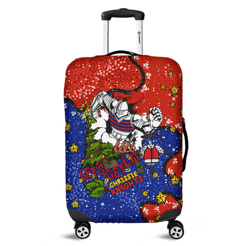 Newcastle Knights Christmas Custom Luggage Cover - Let's Get Lit Chrisse Pressie Luggage Cover Newcastle Knights Christmas Custom Luggage Cover - Let's Get Lit Chrisse Pressie Luggage Cover
